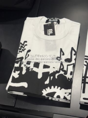 ブラック コムデギャルソン プリントTシャツD-フィリップパゴウスキー-1Q-T502-26SS