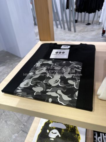 ア ベイシング エイプ × コムデギャルソン大阪-26SS-CAMO BOX Tシャツ-黒
