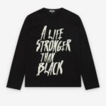 ブラック コムデギャルソン メッセージ長袖Tシャツ-ロンT-黒-1Q-T101-26SS
