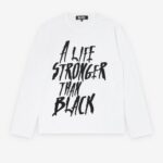 ブラック コムデギャルソン メッセージ長袖Tシャツ-ロンT-白-1Q-T101-26SS