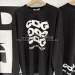 コムデギャルソンCDG ウェーブロゴ オーバーサイズ長袖Tシャツ-ロンT