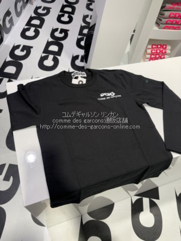コムデギャルソンCDG ウェーブロゴ ワンポイント 長袖Tシャツ-ロンT