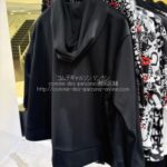 ブラック コムデギャルソン 新定番 フード付パーカー-ジャージ生地×黒ZIP-