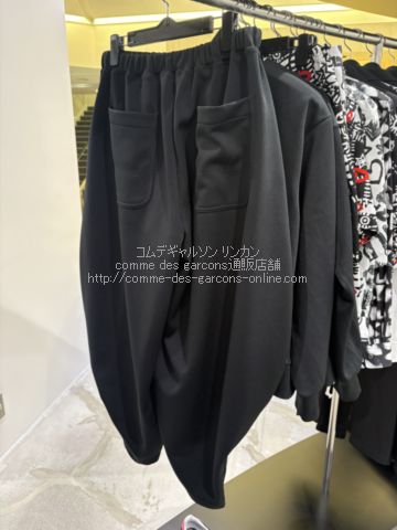 ブラック コムデギャルソン 新定番 パンツ-ジャージ生地×黒ZIP-