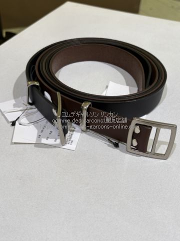 コムデギャルソンオム ステアオイルスムースホールレスベルト-26AW