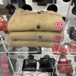プレイ コムデギャルソン ピンクハート Uネック カーディガン キャメル