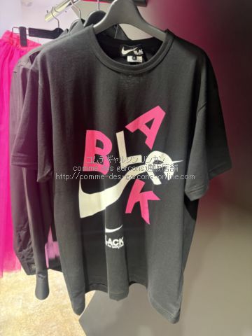 ブラック コムデギャルソン ナイキ限定Tシャツ-1R-T102-26AW