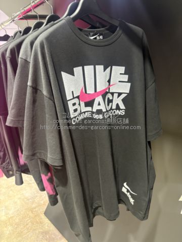 ブラック コムデギャルソン ナイキ限定 ビックサイズTシャツ-1R-T103-26AW