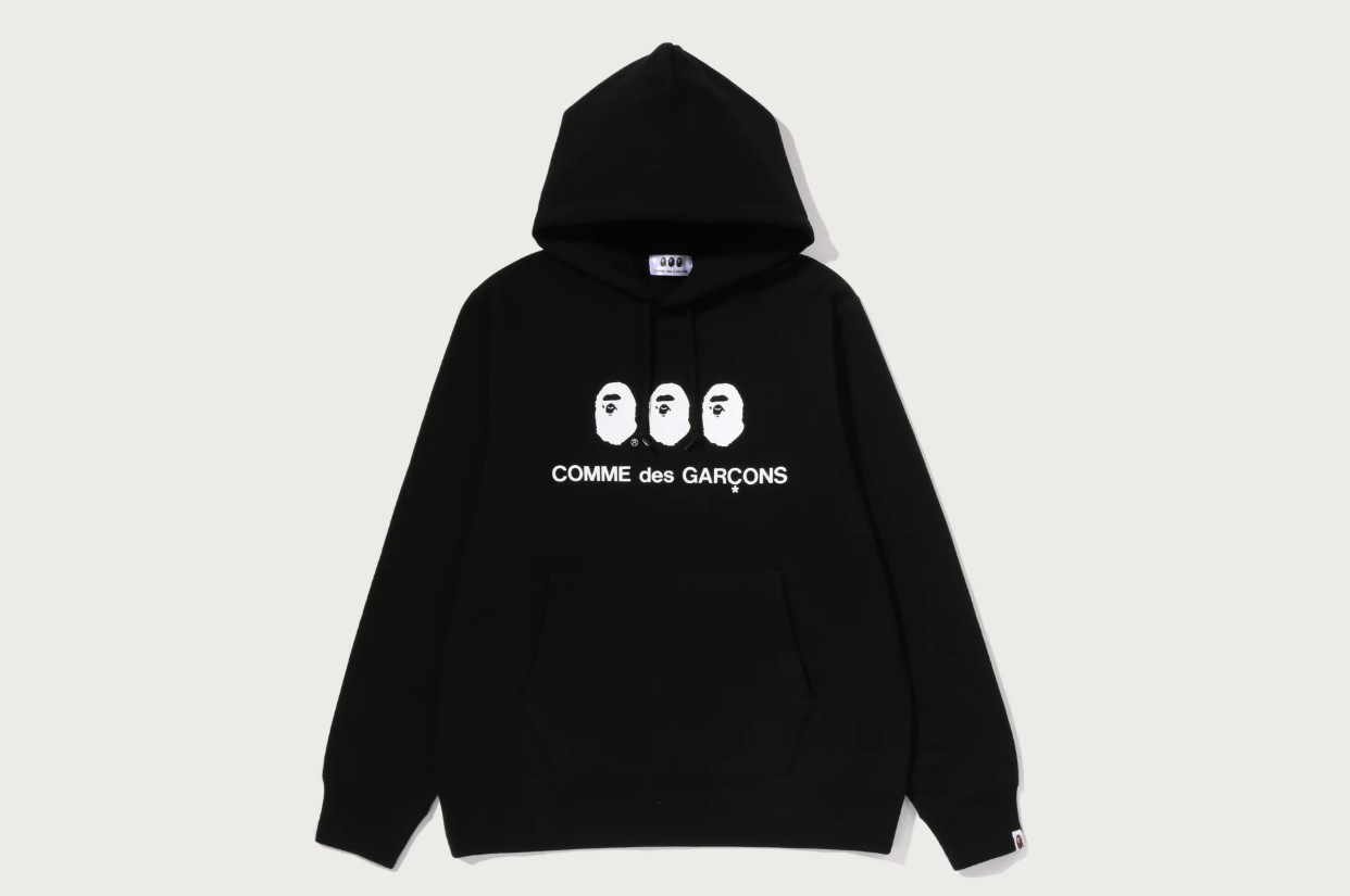 コムデギャルソン大阪 X BAPE®︎ フード付きパーカー-黒