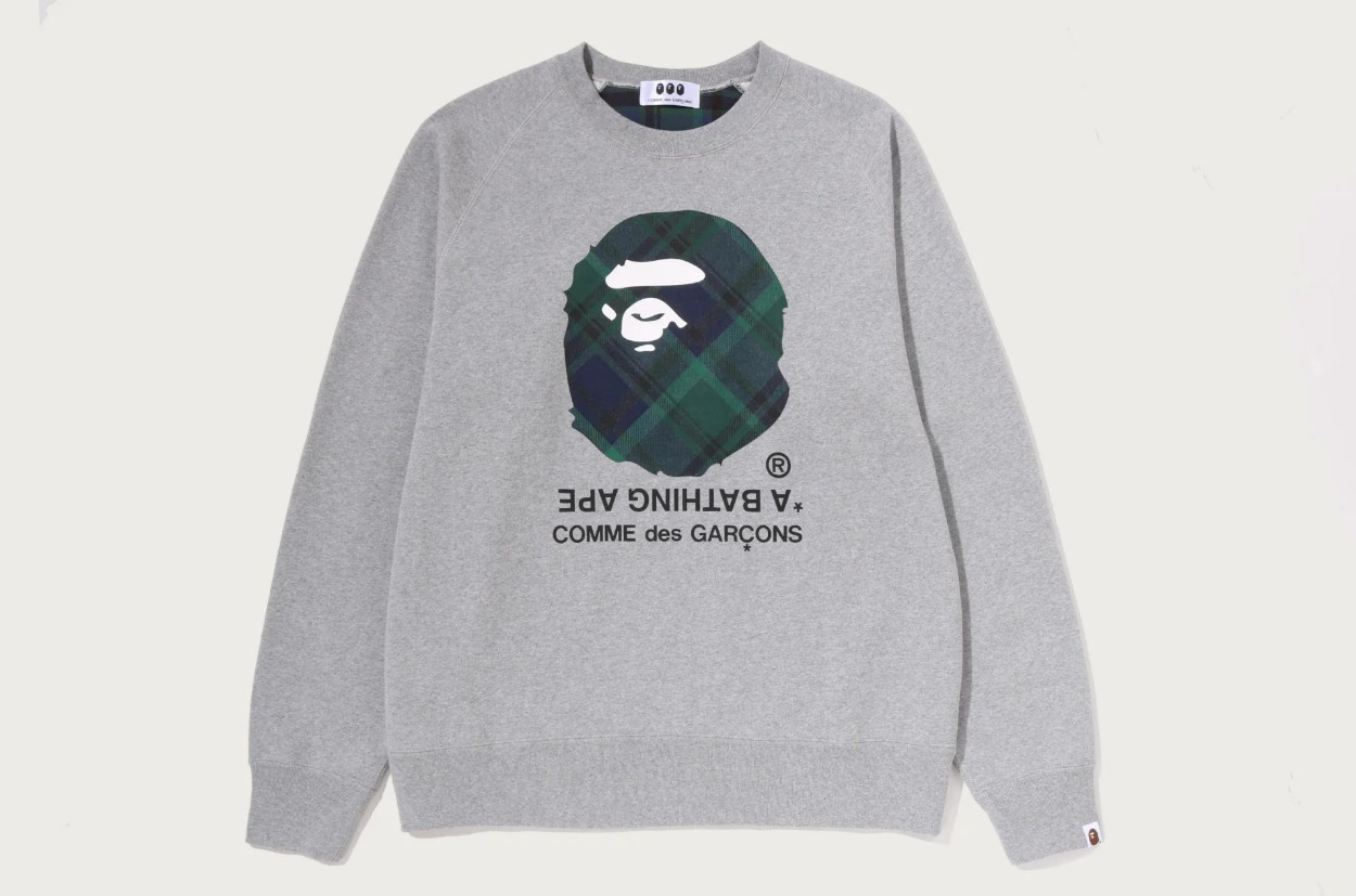 コムデギャルソン大阪 X BAPE®︎ スエットシャツ-グレー