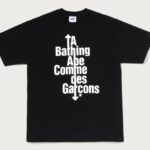 コムデギャルソン大阪 X BAPE®︎ ビートルズ風ロゴTシャツ-黒