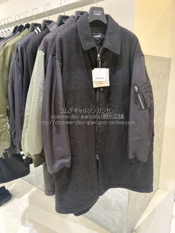 コムデギャルソンオム ウール縮絨ナイロンツイルコート-26AW